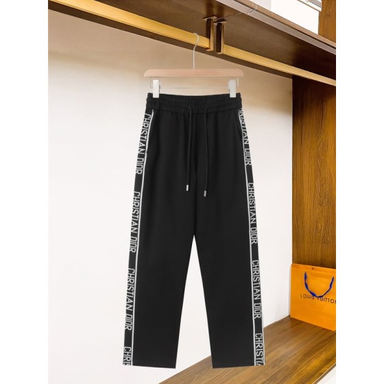Dior Black Track Pants with Christian Dior Logo Side Stripe